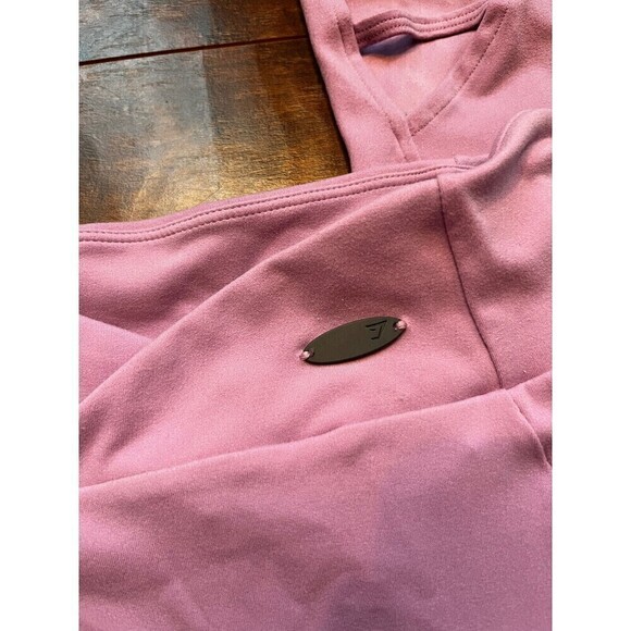 Gymshark Leggings Womens Size XS Pink Crossover Waistband Pockets Logo - Picture 2 of 6